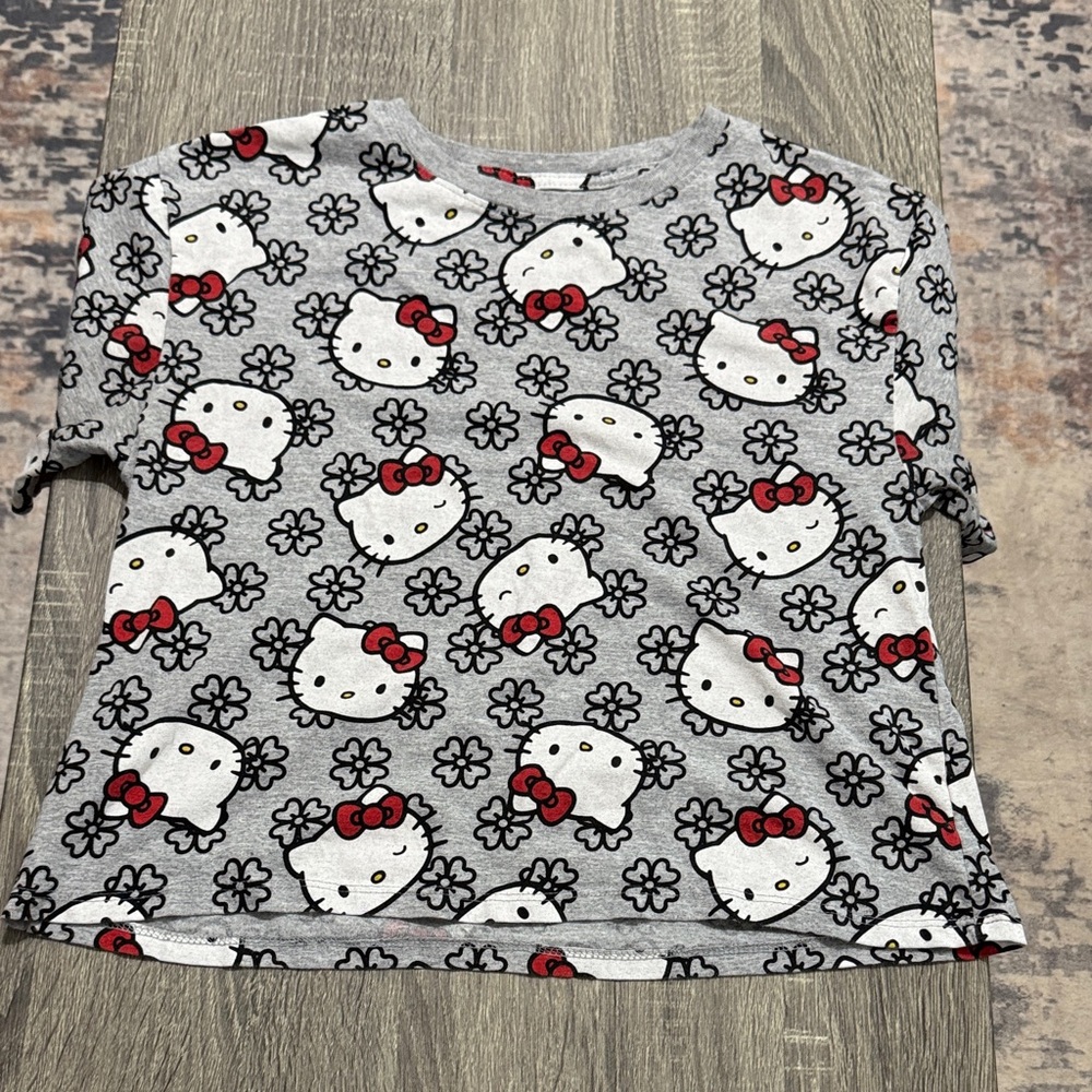 Sanrio Gray and Red Hello Kitty Kids Shirt